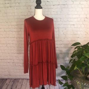 Ruffle Dress with Long Sleeves XL
